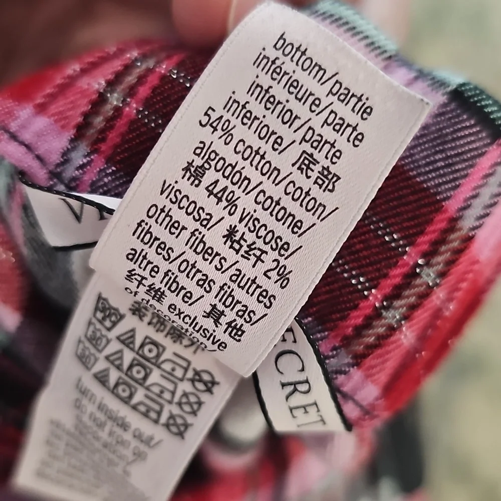Victoria's Secret Pink and Black Plaid Pajama Pants